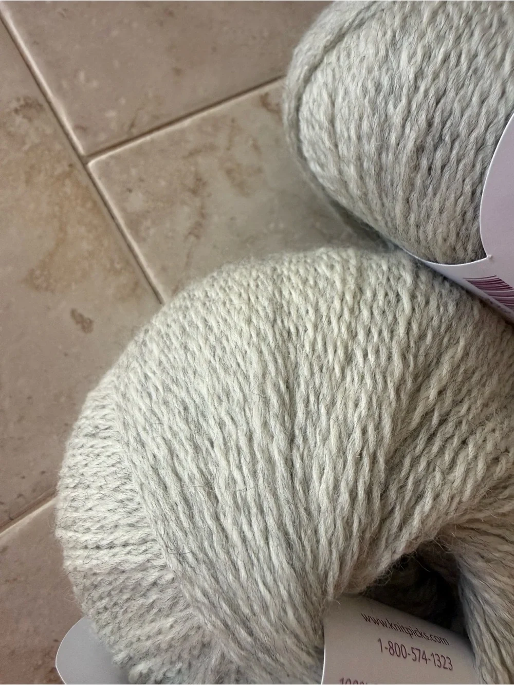 Knit Picks Palette Finnley Heather Kids Wool Yarn - Light Grey